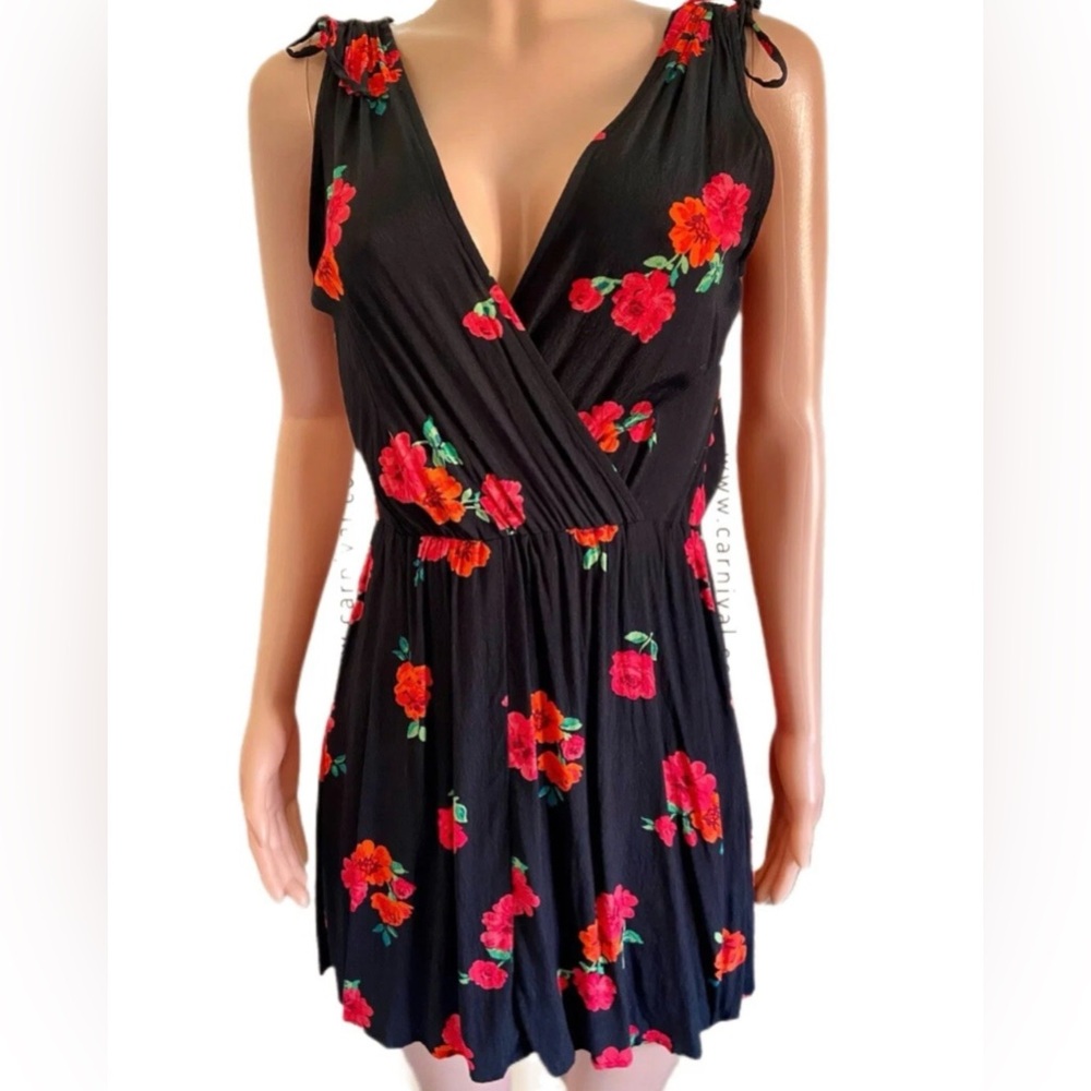 Express Double V Neck Floral Dress XS